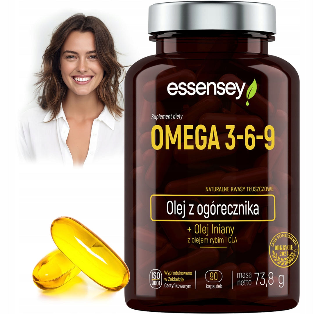 OMEGA 3-6-9 + VITAMIN E 90CAPS NATURAL FATTY ACIDS FLAXSEED FISH OIL