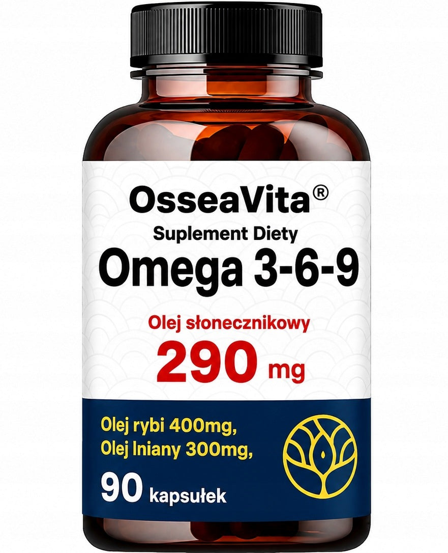 OMEGA 3-6-9 + VITAMIN E 90CAPS NATURAL FATTY ACIDS FLAXSEED FISH OIL