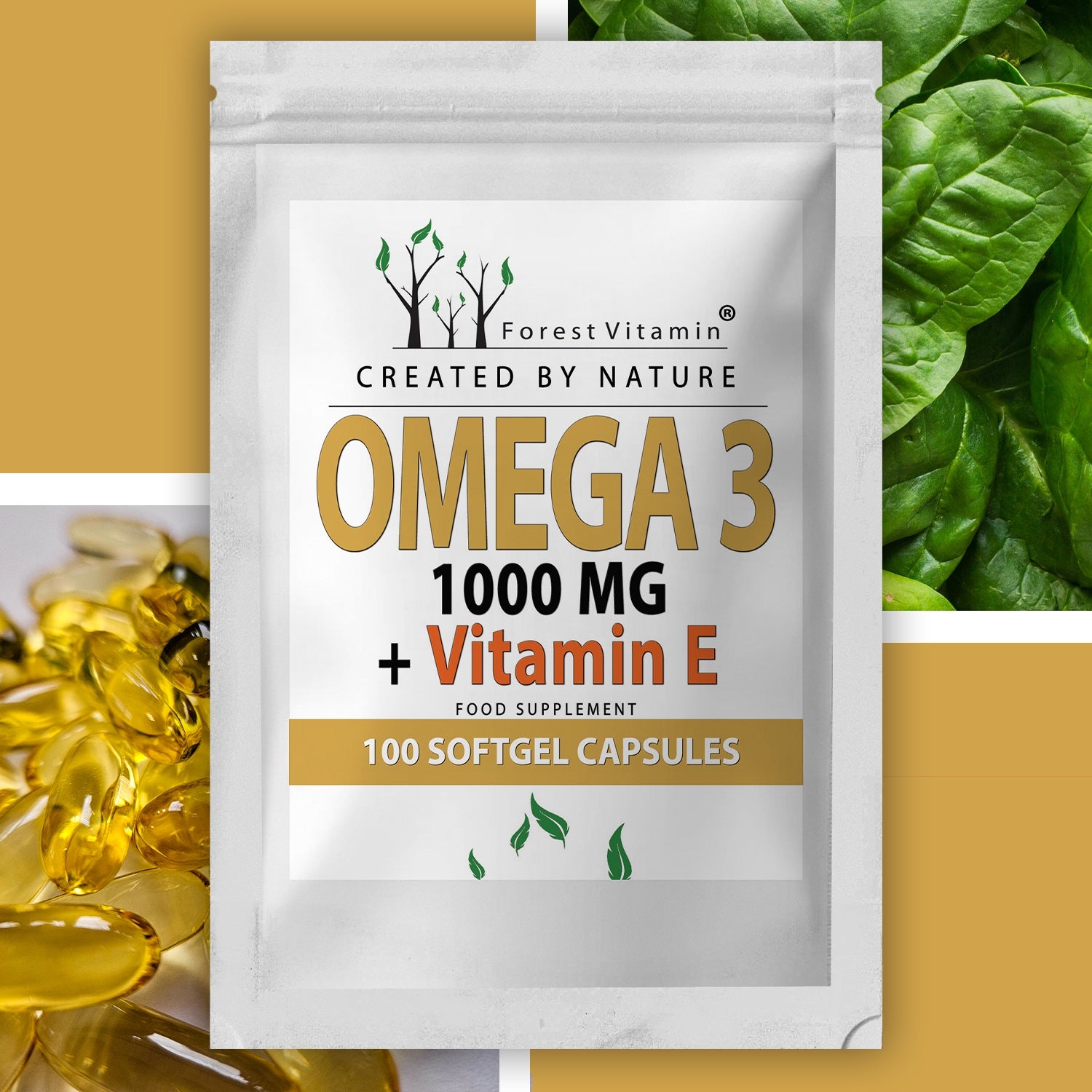 OMEGA 3 FATTY ACIDS DHA EPA 100 KAPS STRONG FROM WILD ANCHOVIES Name Omega-3 + Vitamin E