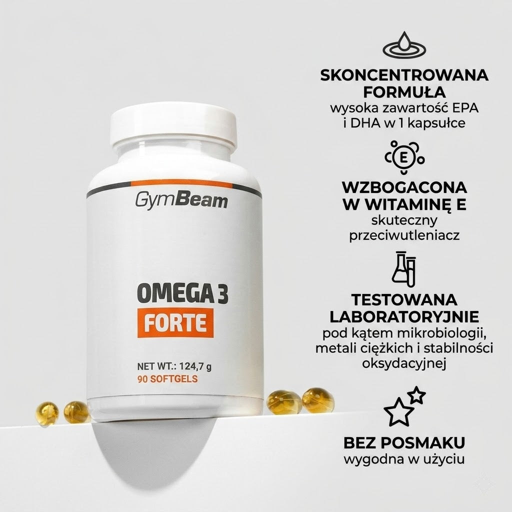 OMEGA 3 FORTE 1000mg EPA 330 DHA 220 HEART BRAIN VISION GymBeam 90 kaps Medical device no