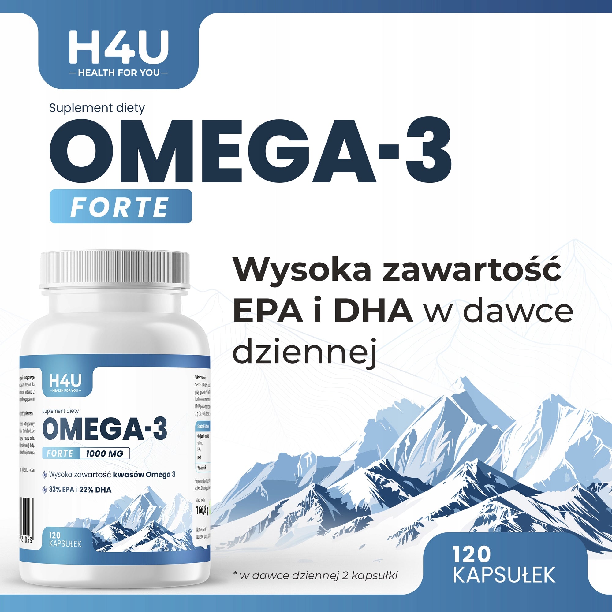 OMEGA 3 FORTE 120 CAPSULES FISH OIL EPA DHA 1000 MG FOR HEART AND BRAIN Brand no brand