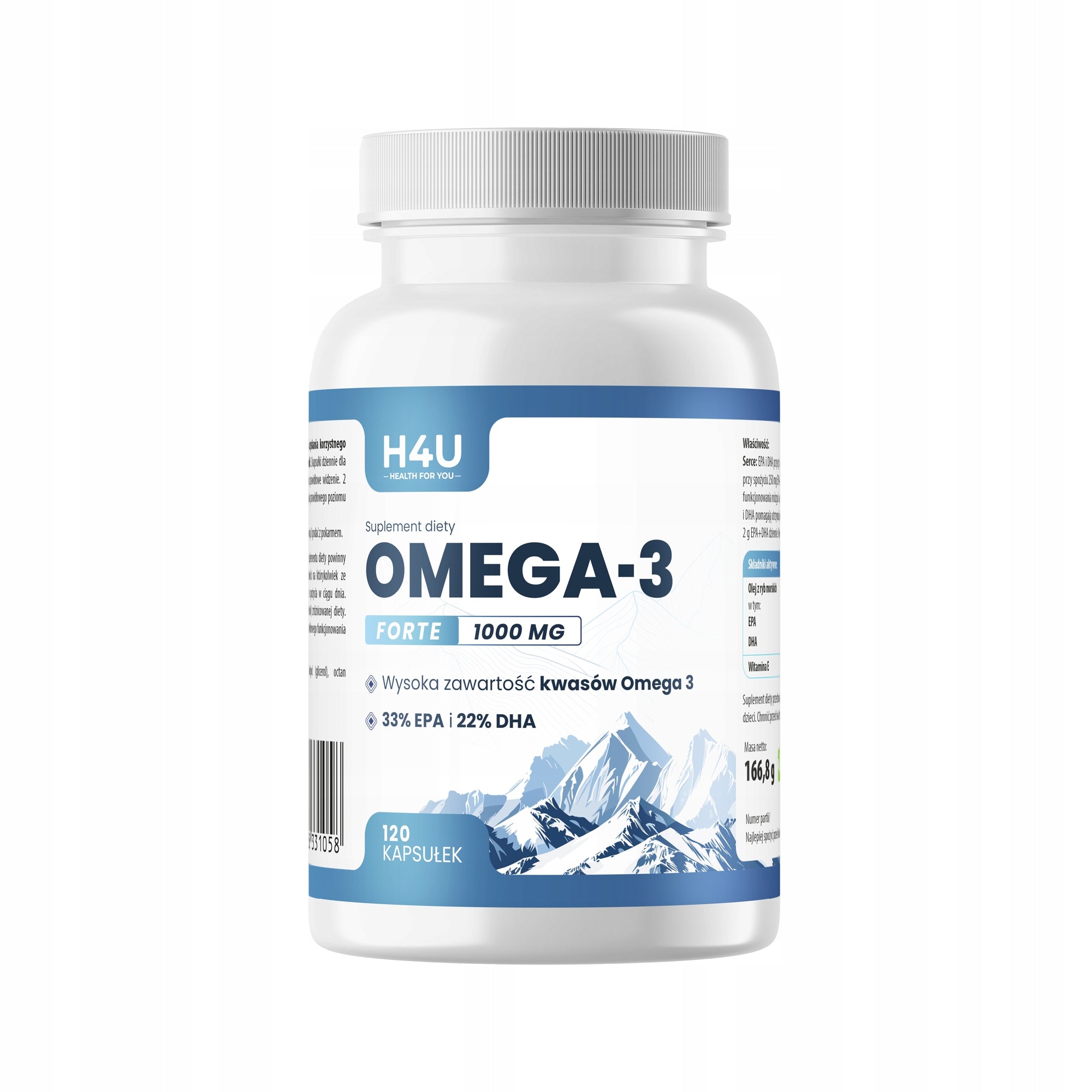 OMEGA 3 FORTE 120 CAPSULES FISH OIL EPA DHA 1000 MG FOR HEART AND BRAIN Manufacturer code Zdrowe Serce Mózg