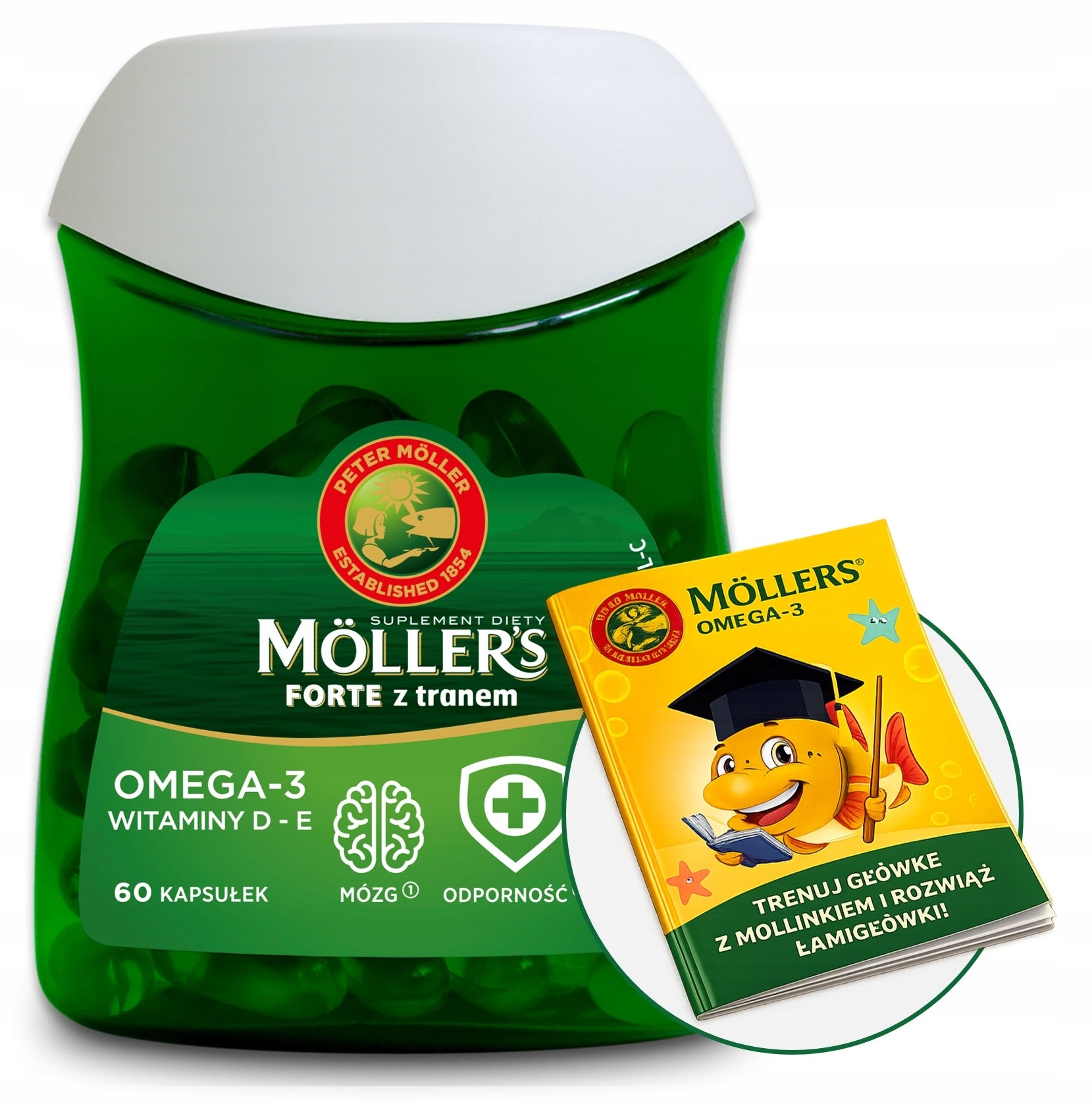 OMEGA-3 MÖLLER'S Forte with TRAN resistance fish oil VITAMINS D3 E 60 pcs.