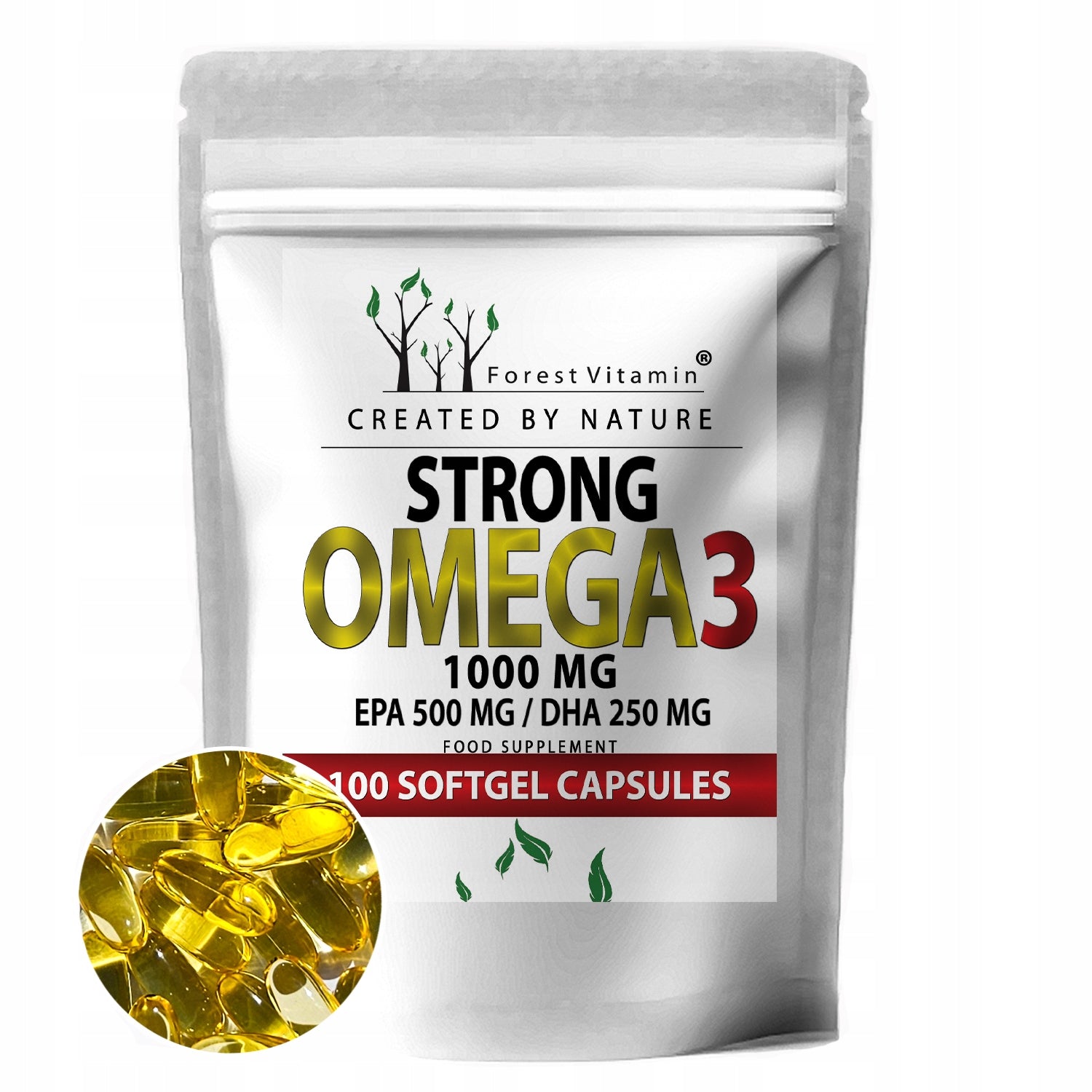 OMEGA 3 STRONG FATTY ACIDS 100 WILD ANCHOVIES 500 EPA 250 DHA