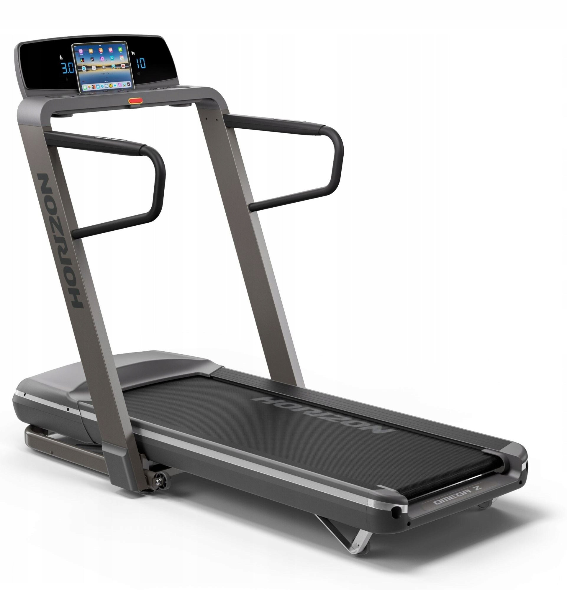 OMEGA Electric Training Treadmill With Horizon Fitness Gray + Mat