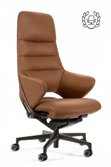 OMEGA leather armchair - GENUINE LEATHER HL BROWN office/office