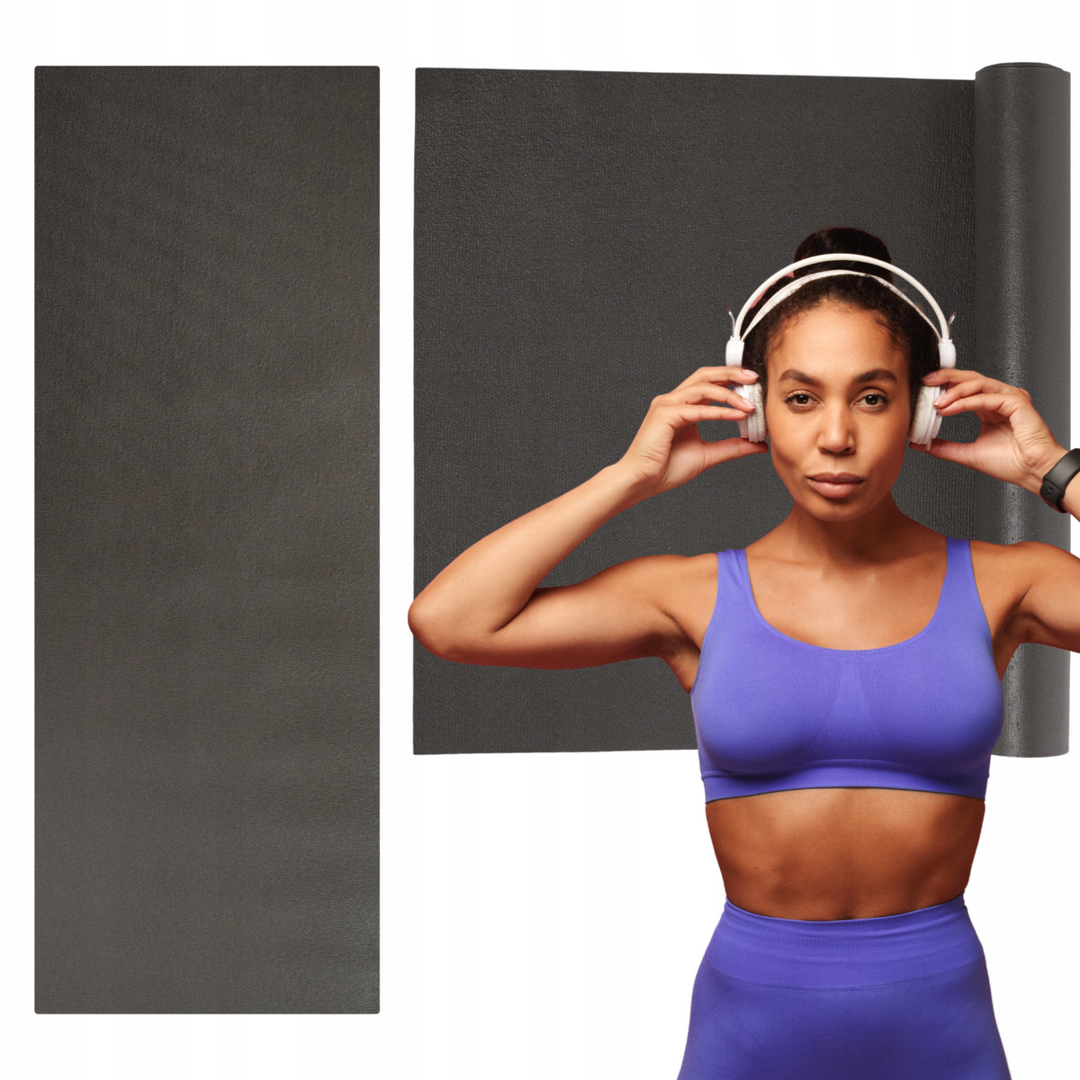 OMM YOGA Non-Slip Exercise Mat Grey 3mm Yoga Fitness