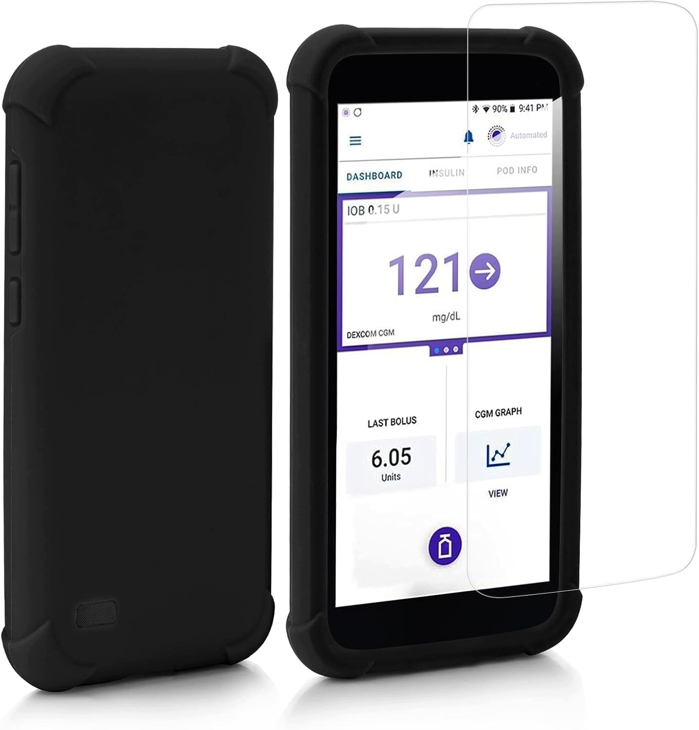 OMNIPOD CASE 5 SILICONE SCRATCH RESISTANT + TEMPERED FILM