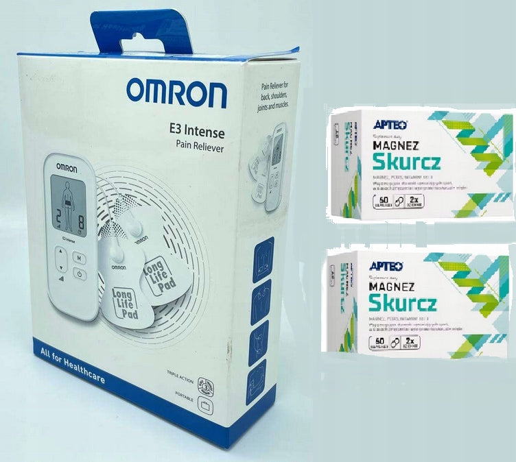 OMRON E3 Intense electrostimulator 6 programs permanent electrodes + magnesium