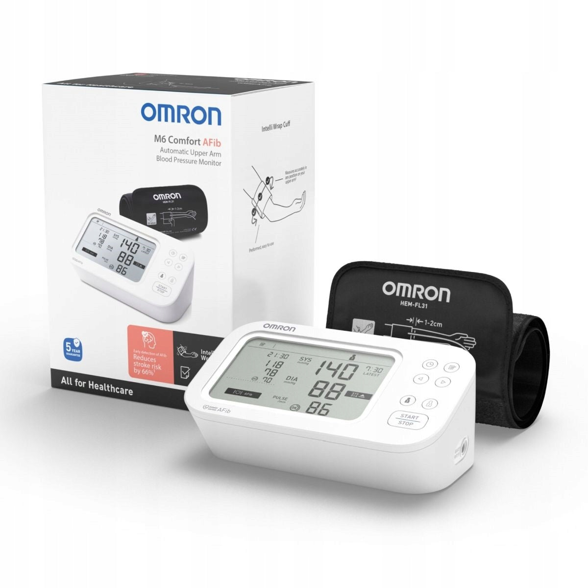 OMRON M6 Comfort ARRHYTHMIA AFib Blood Pressure Monitor Detects Atrial Flicker