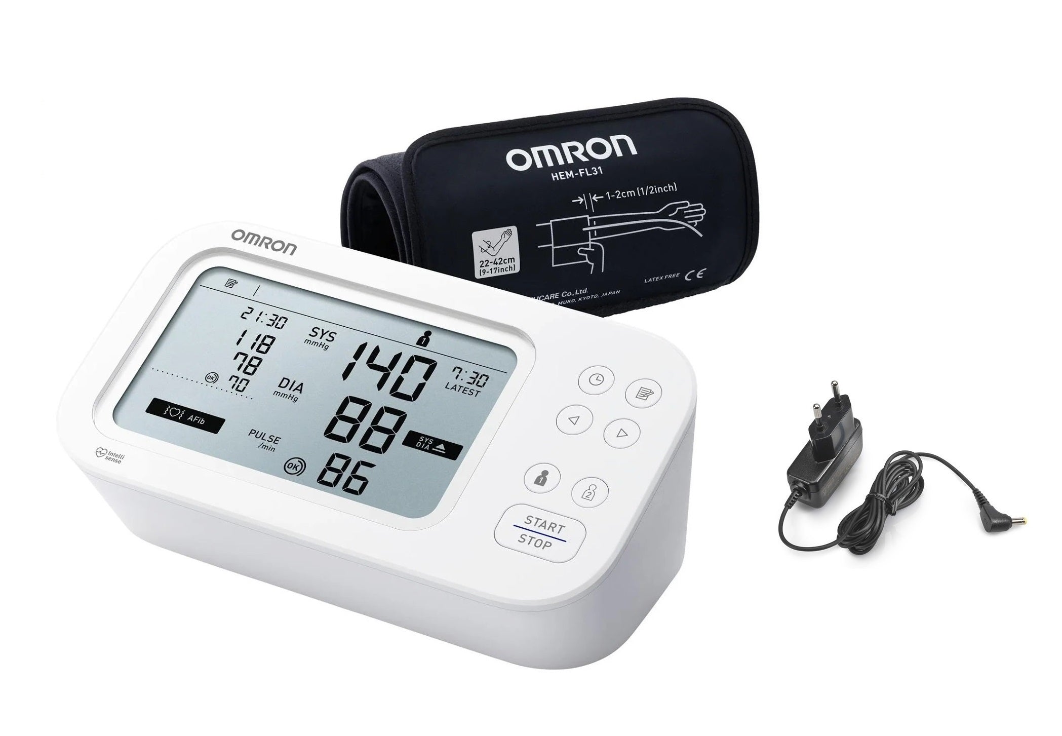 OMRON M6 Comfort blood pressure monitor (2024) + adapter