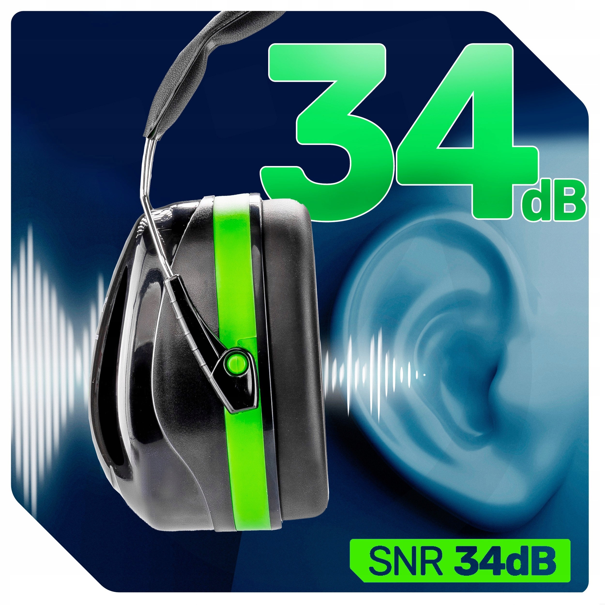 ON-EAR HEADPHONES SOUNDPROOFING PROTECTORS SNR34dB ANTI-NOISE ADJUSTMENT Number of pieces on offer 1 szt.