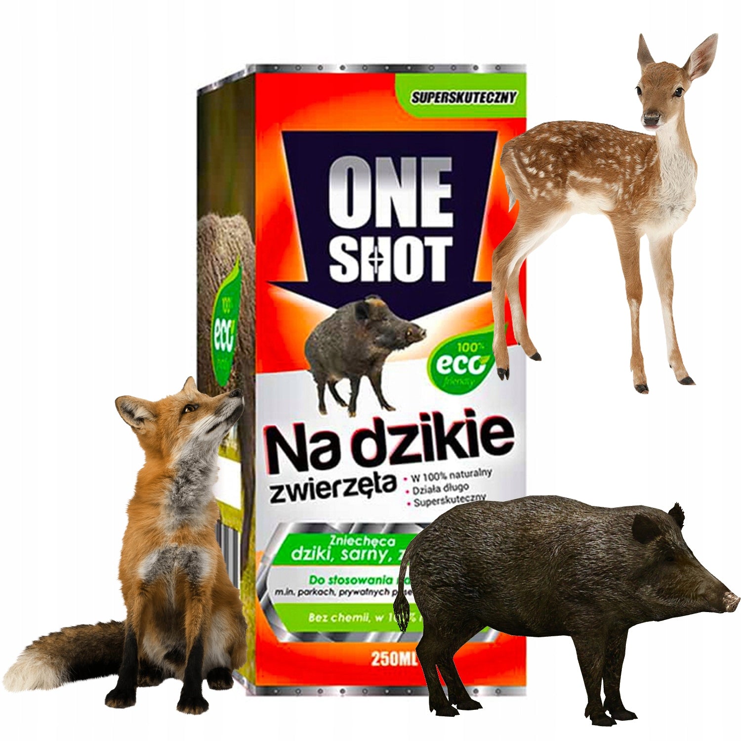 ONE SHOT NATURAL DEER REPELLENT WILD HARES WILD ANIMALS 250ML Batteries included no