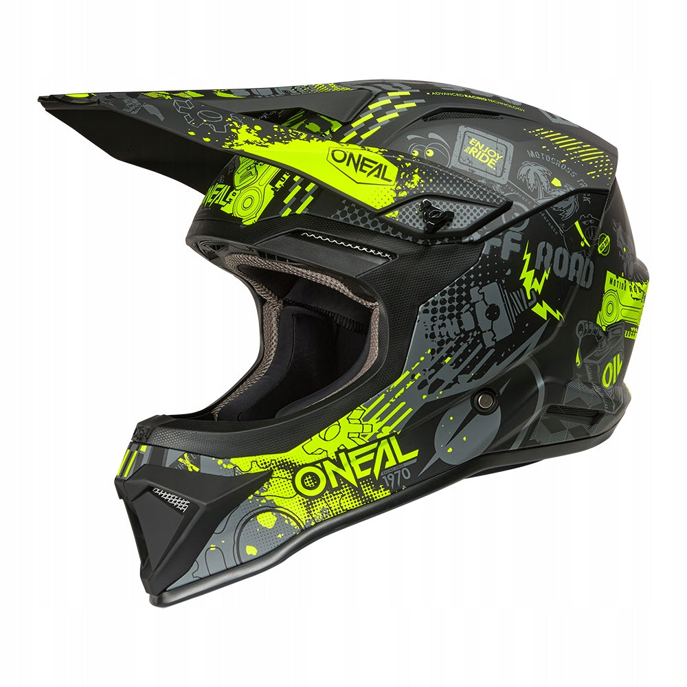ONEAL CHILDREN'S HELMET 1SRS VIBRANT BLACK YELLOW NEON SIZE L 0634-434