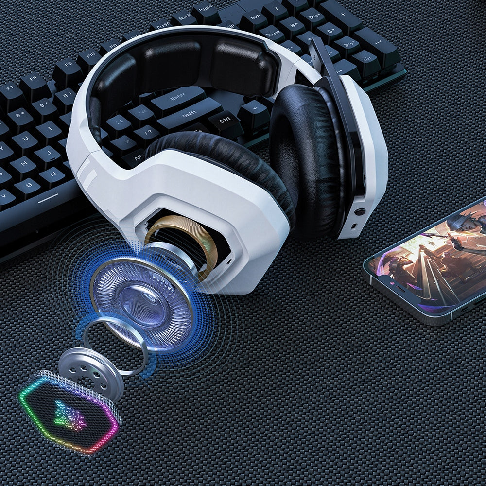ONIKUMA B100 WIRELESS ON-EAR GAMING HEADPHONES BT 5.3 RGB 2.4 GHZ Brand Onikuma