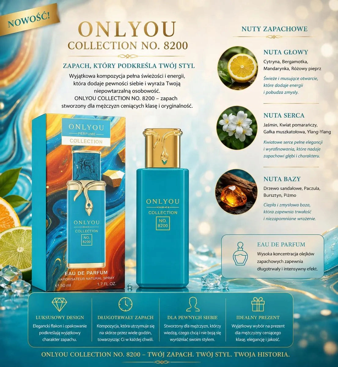 ONLYOU No. 8214 EDP PERFUME 30 ml - MEN'S Arabic EAU DE PARFUM Packaging status original