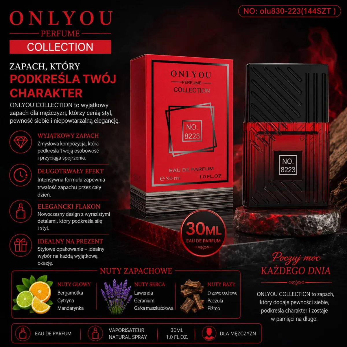 ONLYOU No. 8223 PERFUME EDP 30 ml - MEN'S EAU DE PARFUM Packaging status original