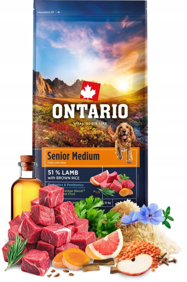 ONTARIO 12kg SENIOR MEDIUM LAMB
