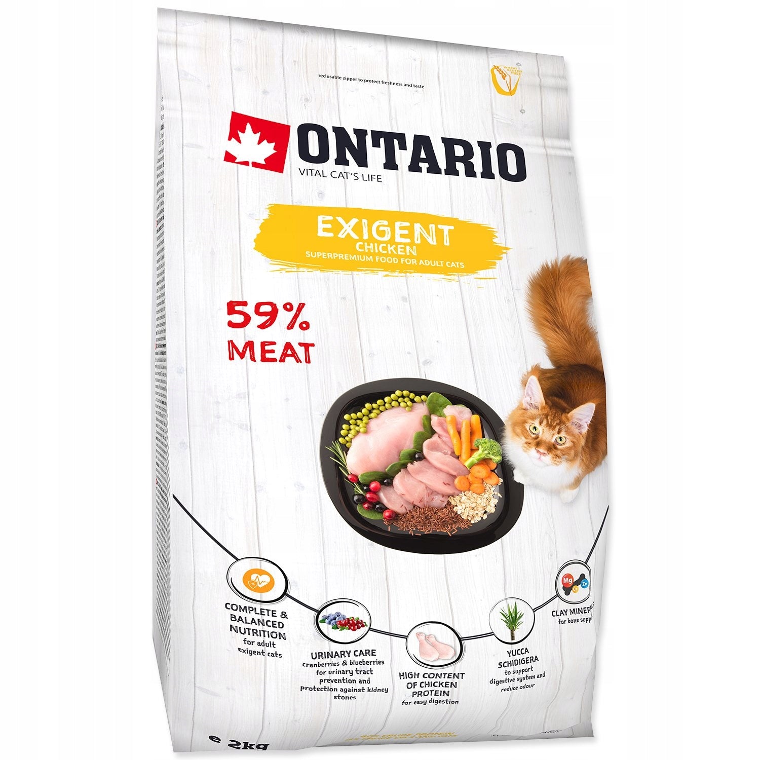 ONTARIO Cat Exigent 2kg food for particularly picky cats Brand Ontario