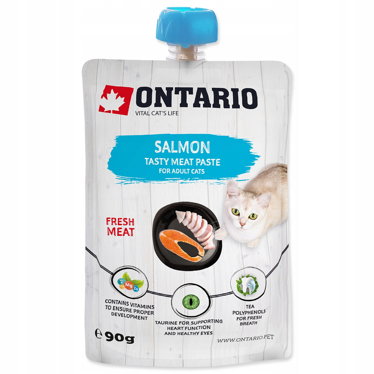 ONTARIO SALMON TASTY MEAT PASTE WET CAT FOOD PASTE SALMON 90g x 8pcs
