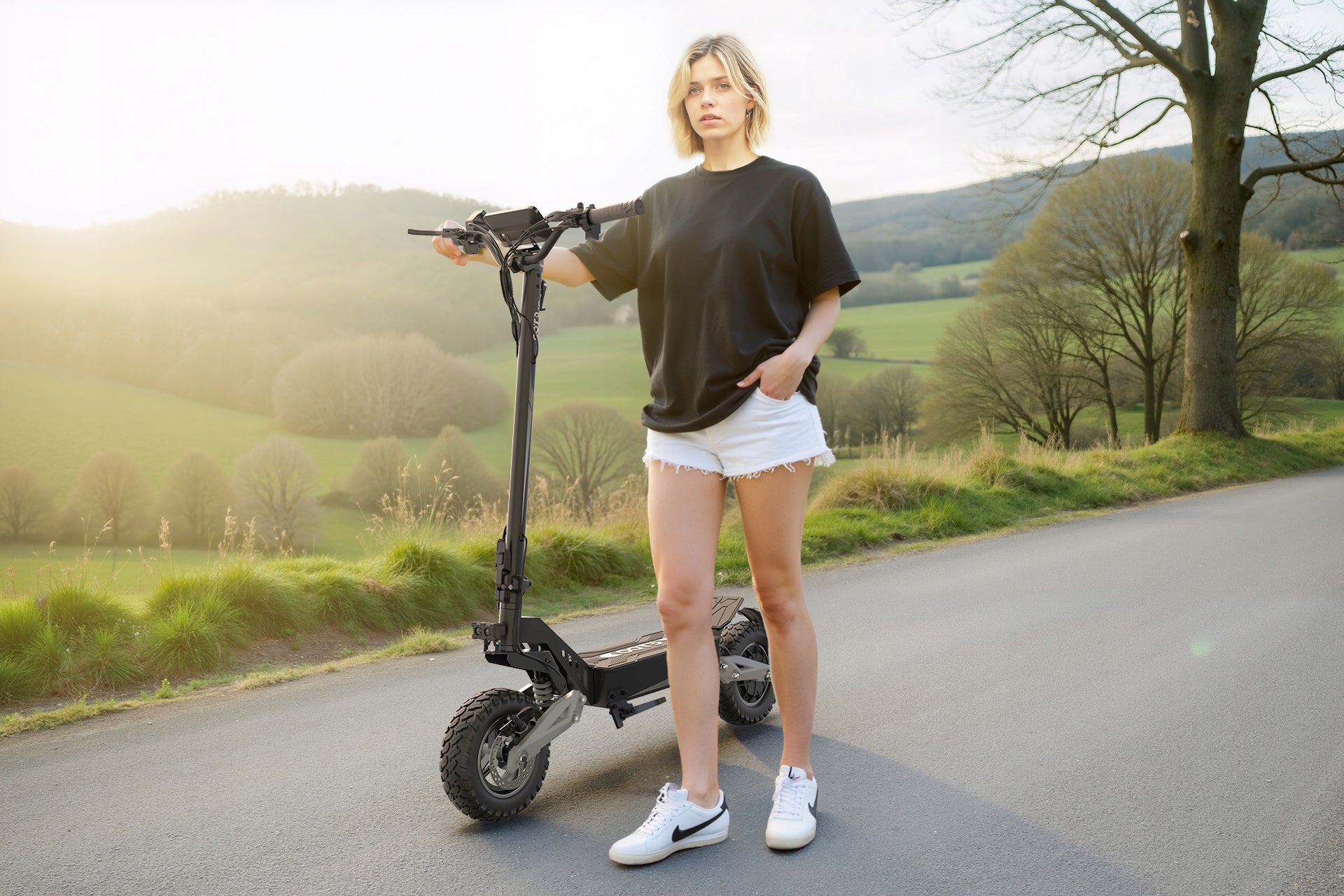 OOTD T10 Folding Electric Vehicle 900W 50KM/H 48V 13.5AH 45KM +5 Gift Model OOTD T10