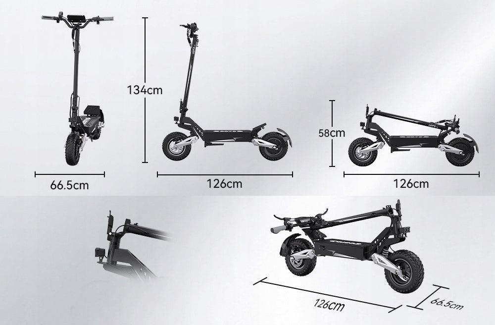 OOTD T10 Folding Electric Vehicle 900W 50KM/H 48V 13.5AH 45KM +5 Gift Packaging status original
