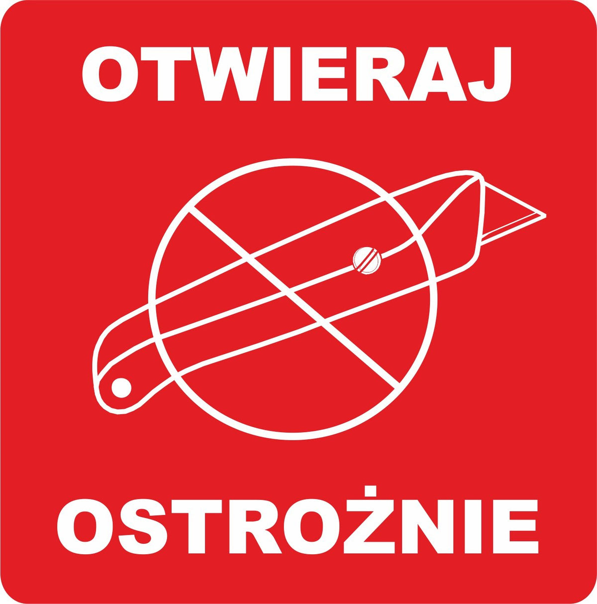 OPEN CAREFULLY courier label sticker X1000