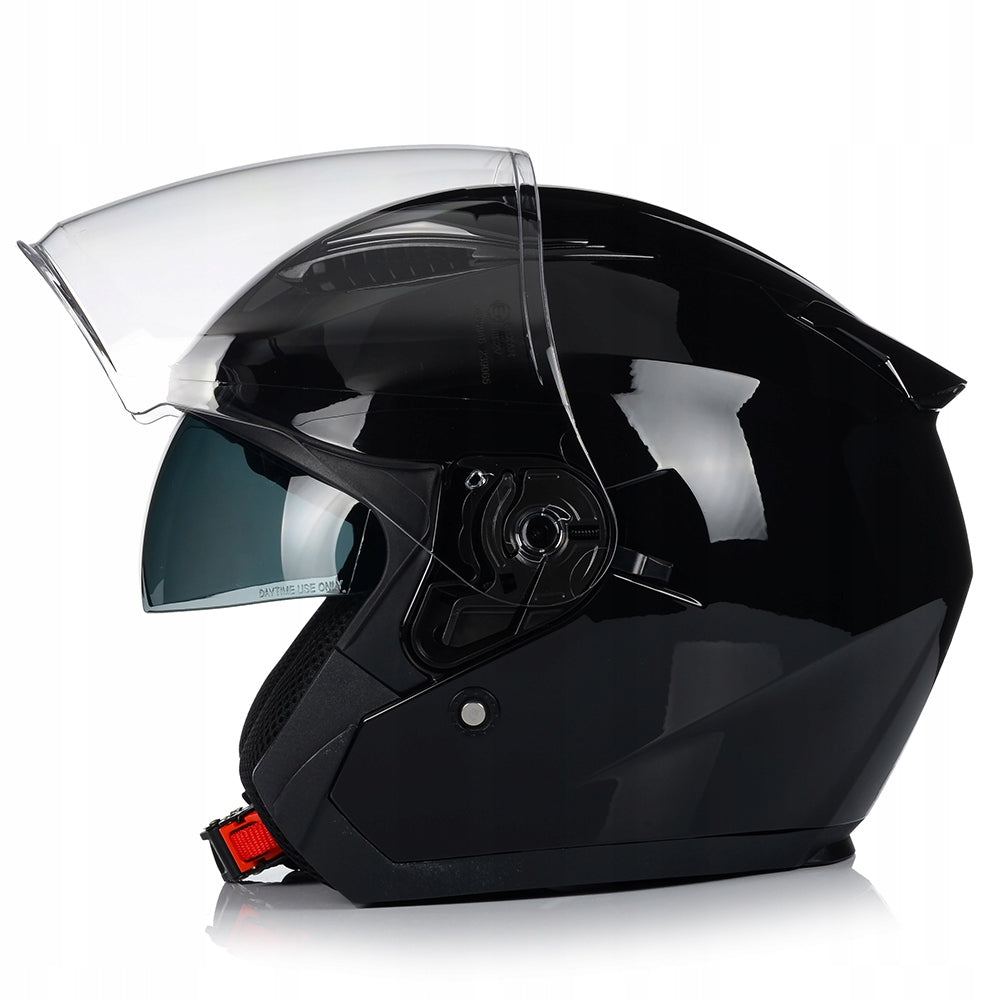 OPEN FACE MOTORCYCLE HELMET BLACK GLOSS SCOOTER CHOPPER BLENDA APPROVAL M EAN (GTIN) 4064623733642