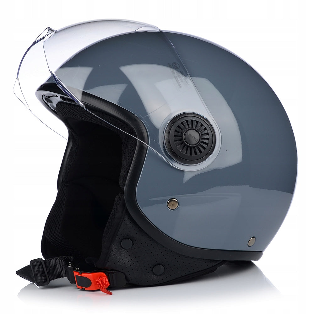 OPEN FACE MOTORCYCLE HELMET | VITO LORETO | NARDO GREY SCOOTER CHOPPER ECE 22.0 Packaging status original