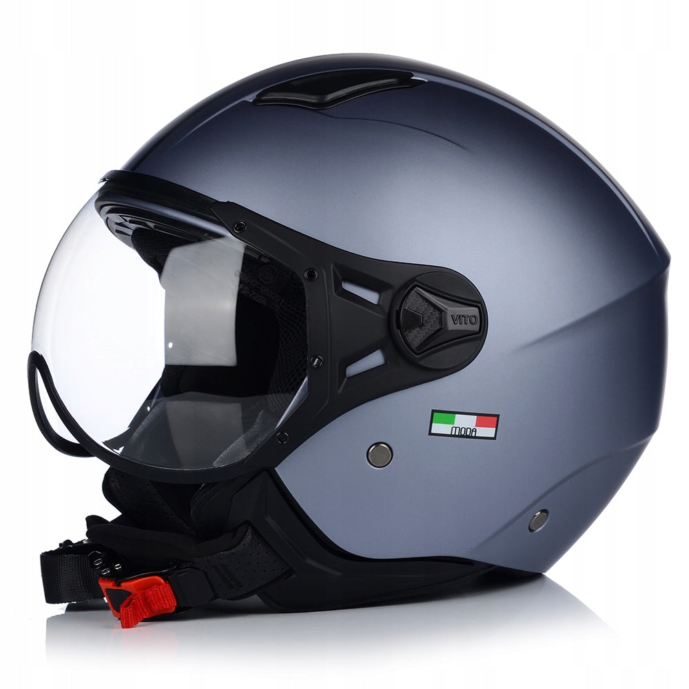 OPEN FACE MOTORCYCLE HELMET | VITO MODA | MATTE GREY SCOOTER CHOPPER ECE 22.06 Manufacturer's catalog number 1221XXL