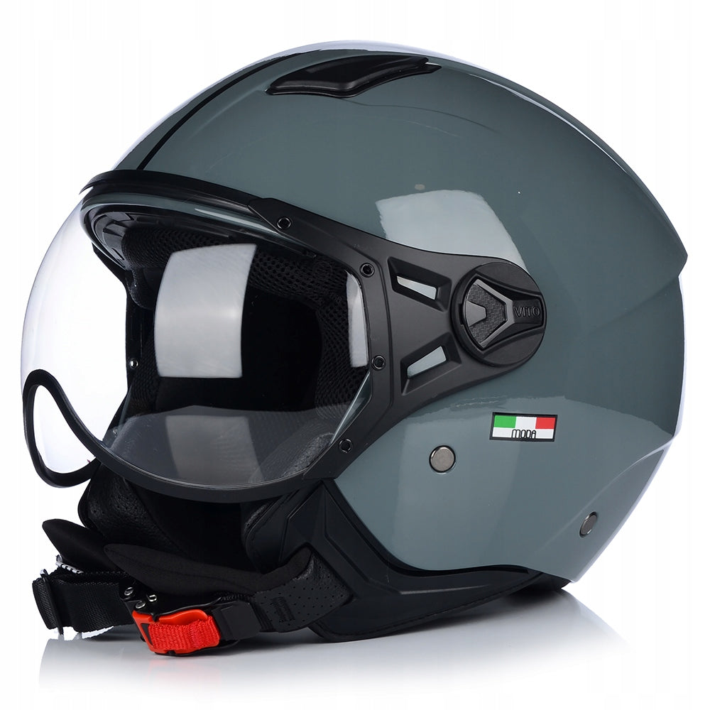 OPEN FACE MOTORCYCLE HELMET | VITO MODA NARDO GREY | SCOOTER CHOPPER ECE 22.06 Manufacturer's catalog number 1228XS