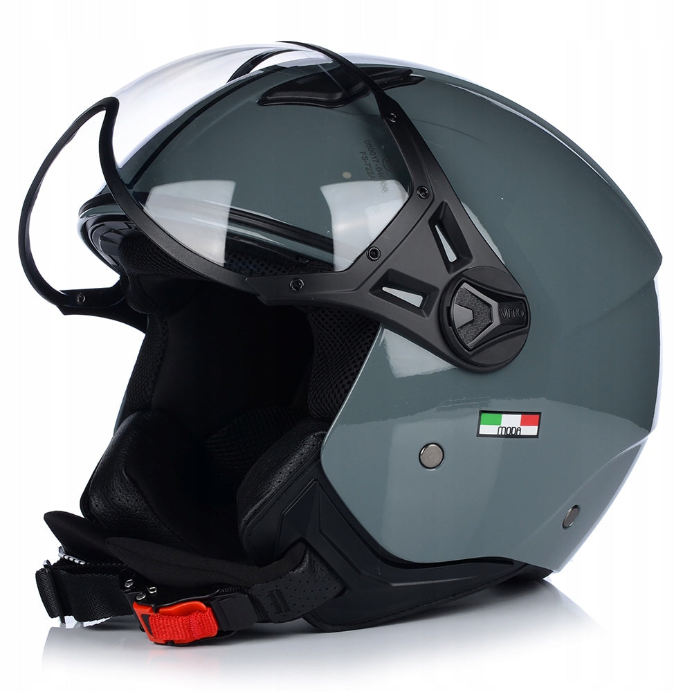 OPEN FACE MOTORCYCLE HELMET | VITO MODA NARDO GREY | SCOOTER CHOPPER ECE 22.06 Packaging status original