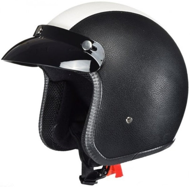 OPEN HELMET AWINA S TN8658 BLACK LEATHER / HELMET FOR SCOOTER CZOPER