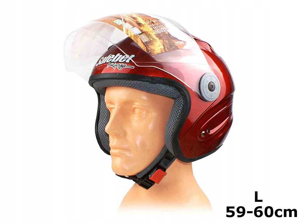 OPEN HELMET JET BURGUNDY SCOOTER CHOPPER CHERRY MOPED L 59-60cm Size L