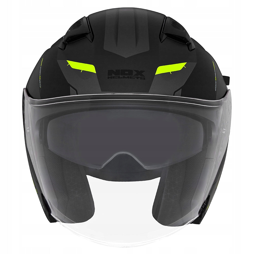 OPEN HELMET JET NOX N130 KENT BLACK MATT/YELLOW L ECE 22.06 BLENDA Packaging status original