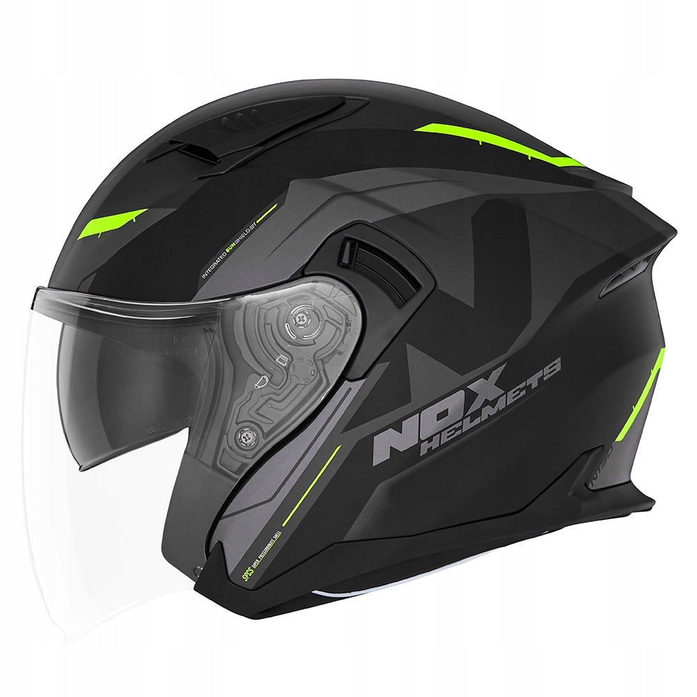 OPEN HELMET JET NOX N130 KENT BLACK MATT/YELLOW L ECE 22.06 BLENDA