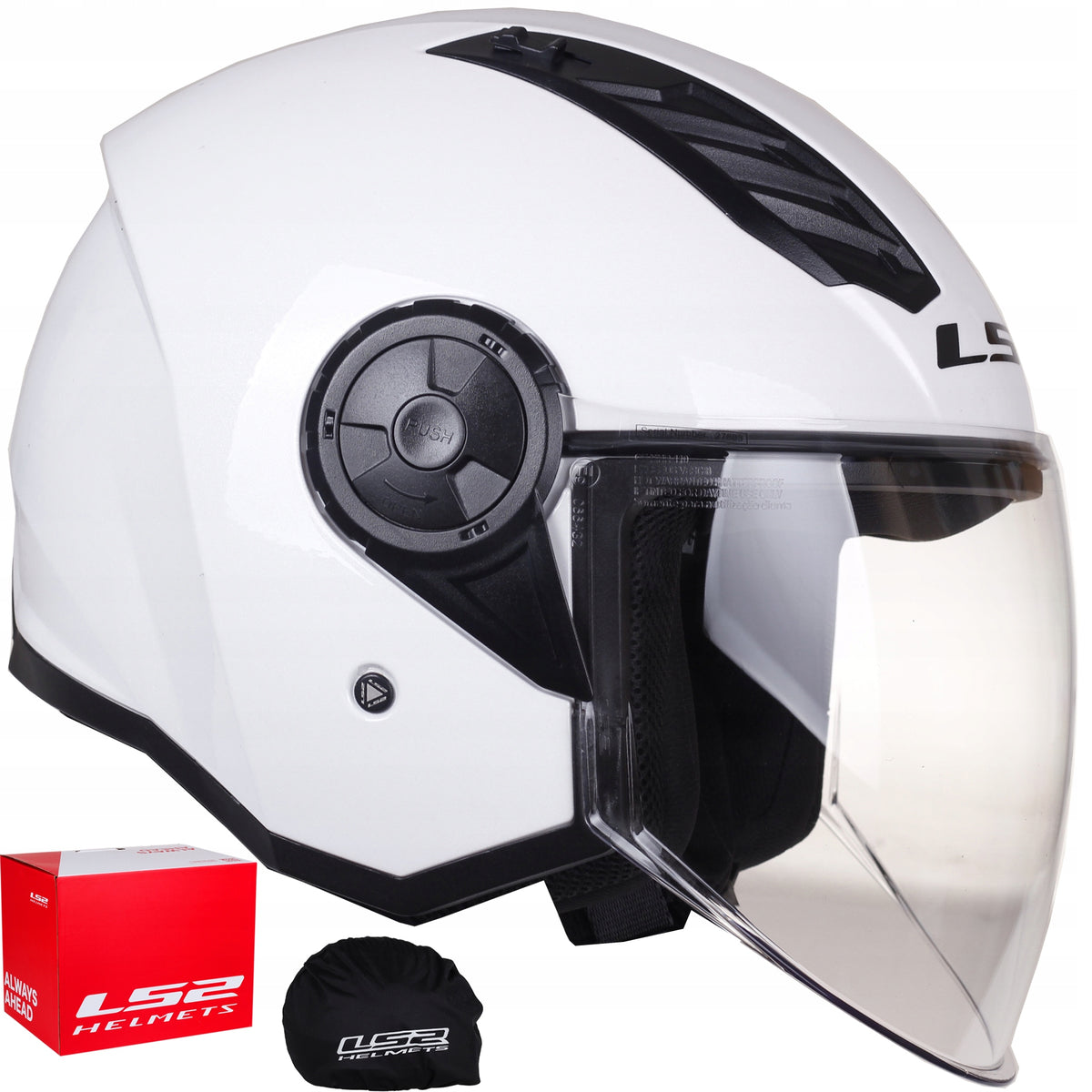 OPEN HELMET LS2 OF616 AIRFLOW II WHITE JET ECE 22.06 for motor scooter