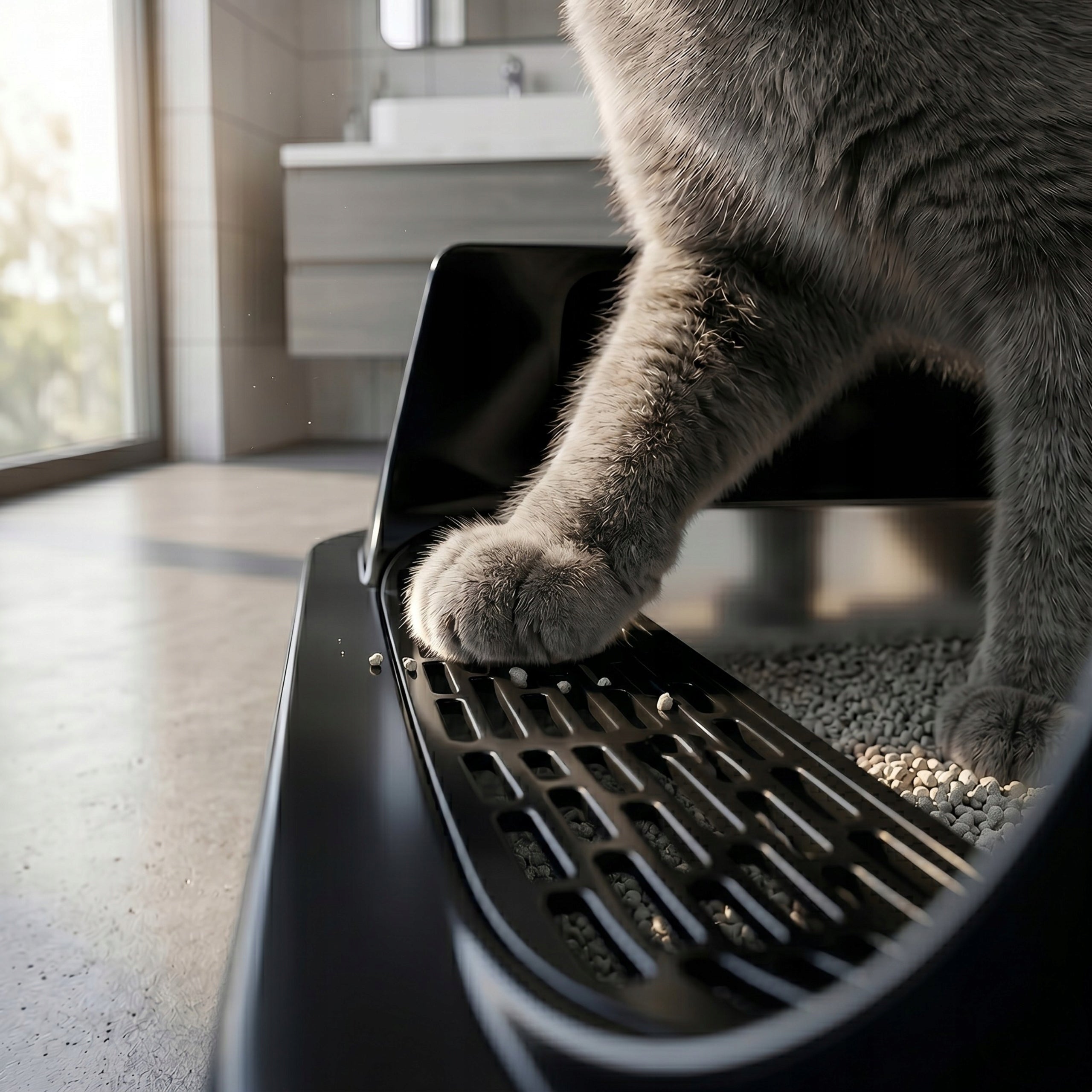 OPEN LITTER BOX FOR CAT LARGE BLACK r. L FOR LITTER SPATULA FREEBIE / SIEMIEC Packaging status original
