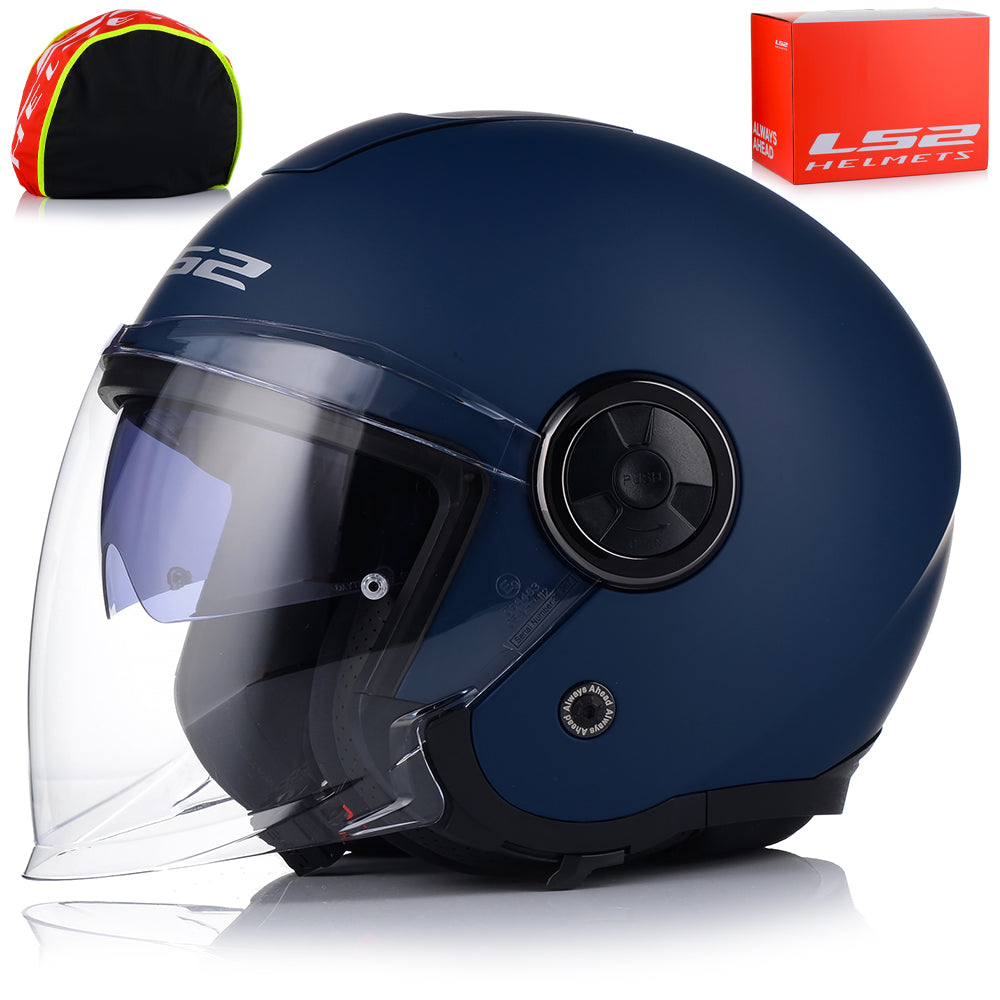 OPEN MOTORCYCLE HELMET LS2 OF620 CLASSY II BLUE MATT 22.06 + BLENDA