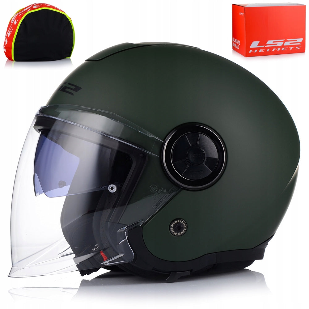 OPEN MOTORCYCLE HELMET LS2 OF620 CLASSY II MILITARY MATT 22.06 + BLEND