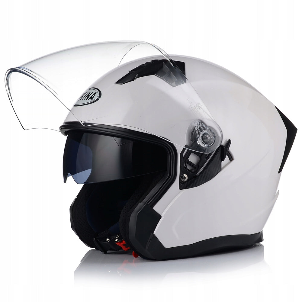OPEN MOTORCYCLE HELMET WHITE GLOSS SCOOTER CHOPPER + BLEND + INTERCOM Manufacturer Awina