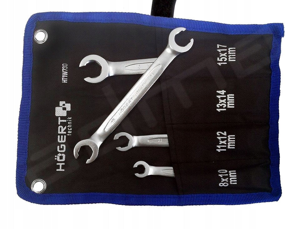 OPEN RING WRENCHES FOR BRAKE PIPE SET 4 pcs. Brand Hoegert Technik