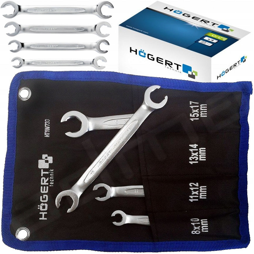 OPEN RING WRENCHES FOR BRAKE PIPE SET 4 pcs.