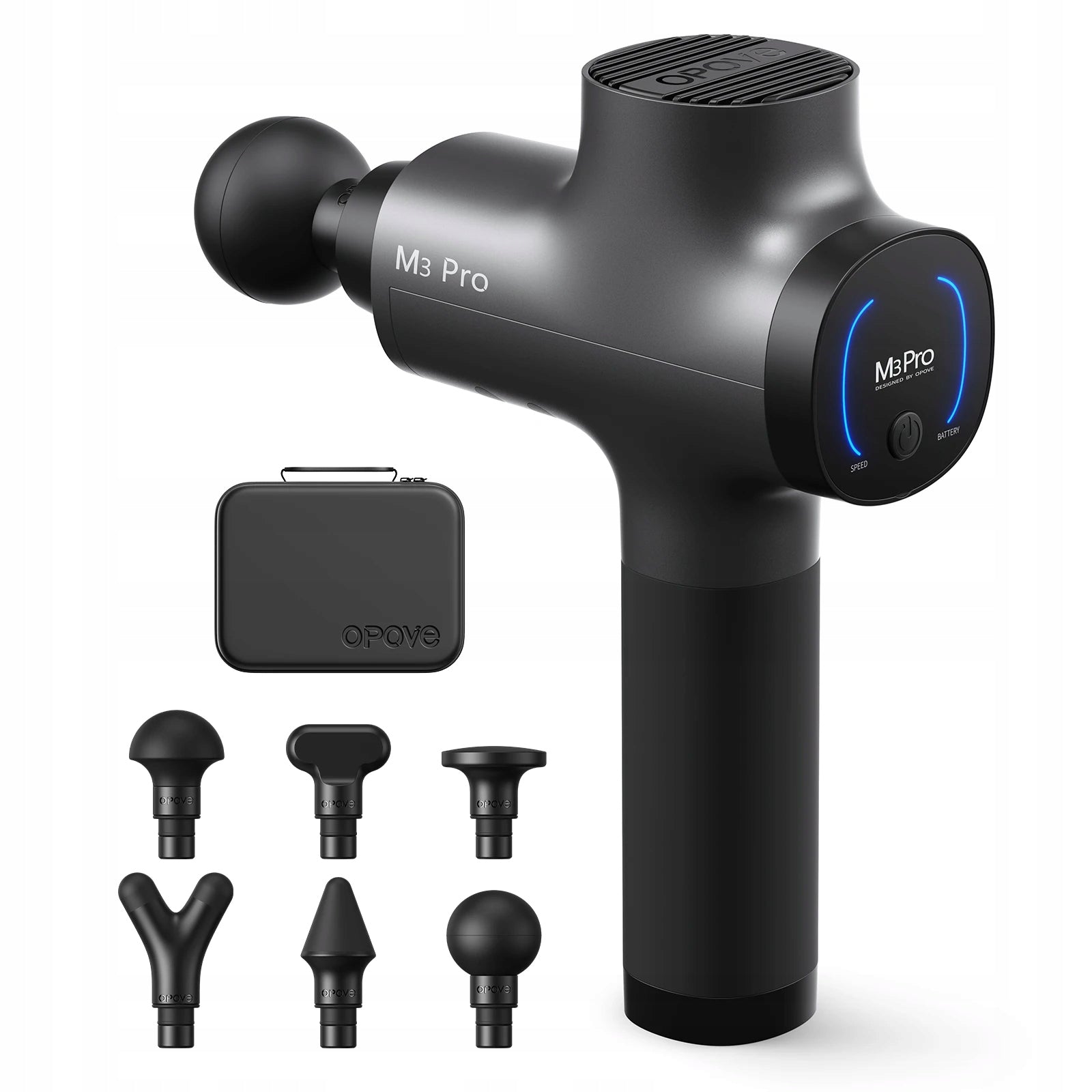 OPOVE M3 Pro 2 LED Massage Gun 2500U/min 5 Speeds 2600mAh R18 Packaging status original