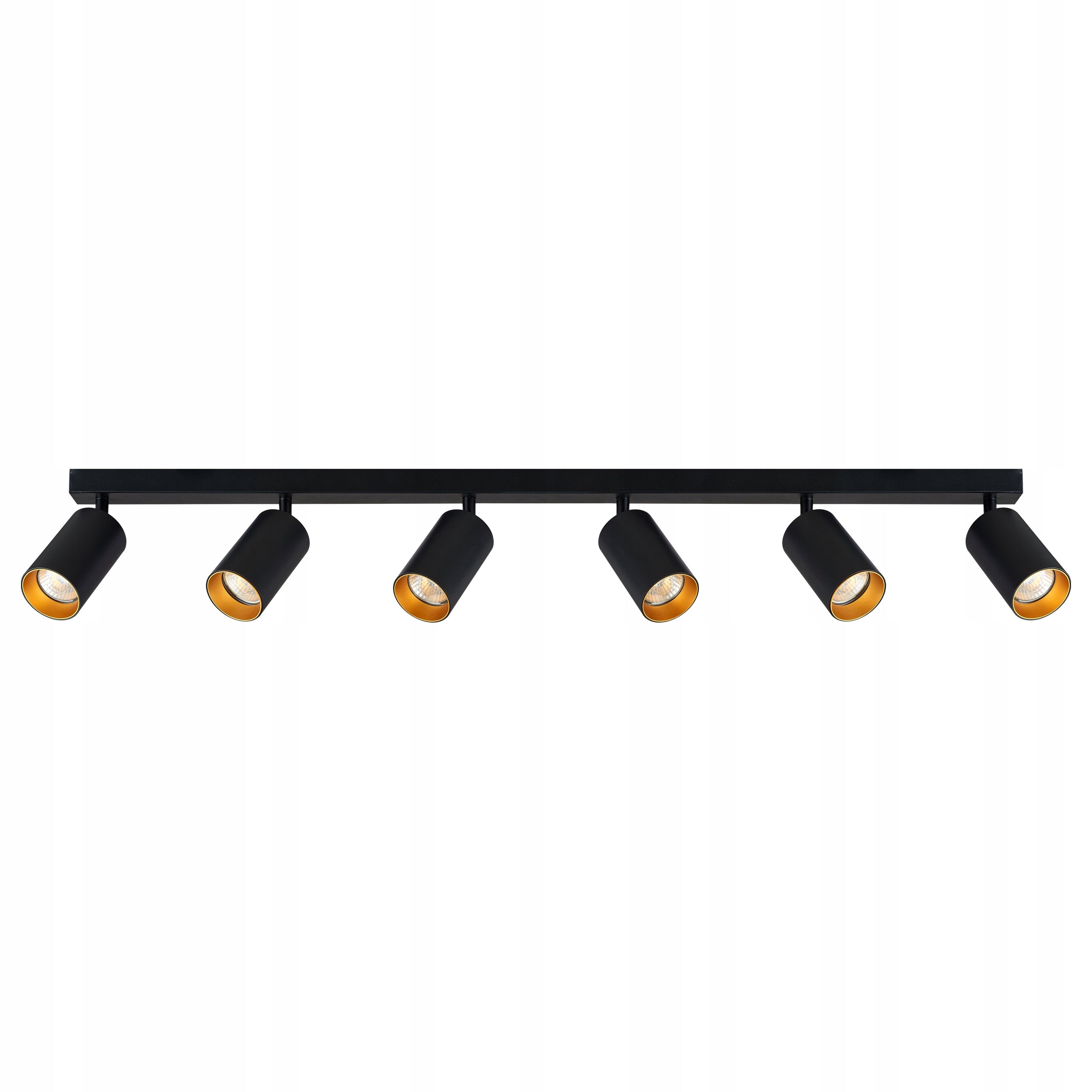Gerichtete 6-teilige GU10-Lampe in schwarz-goldener Farbe 