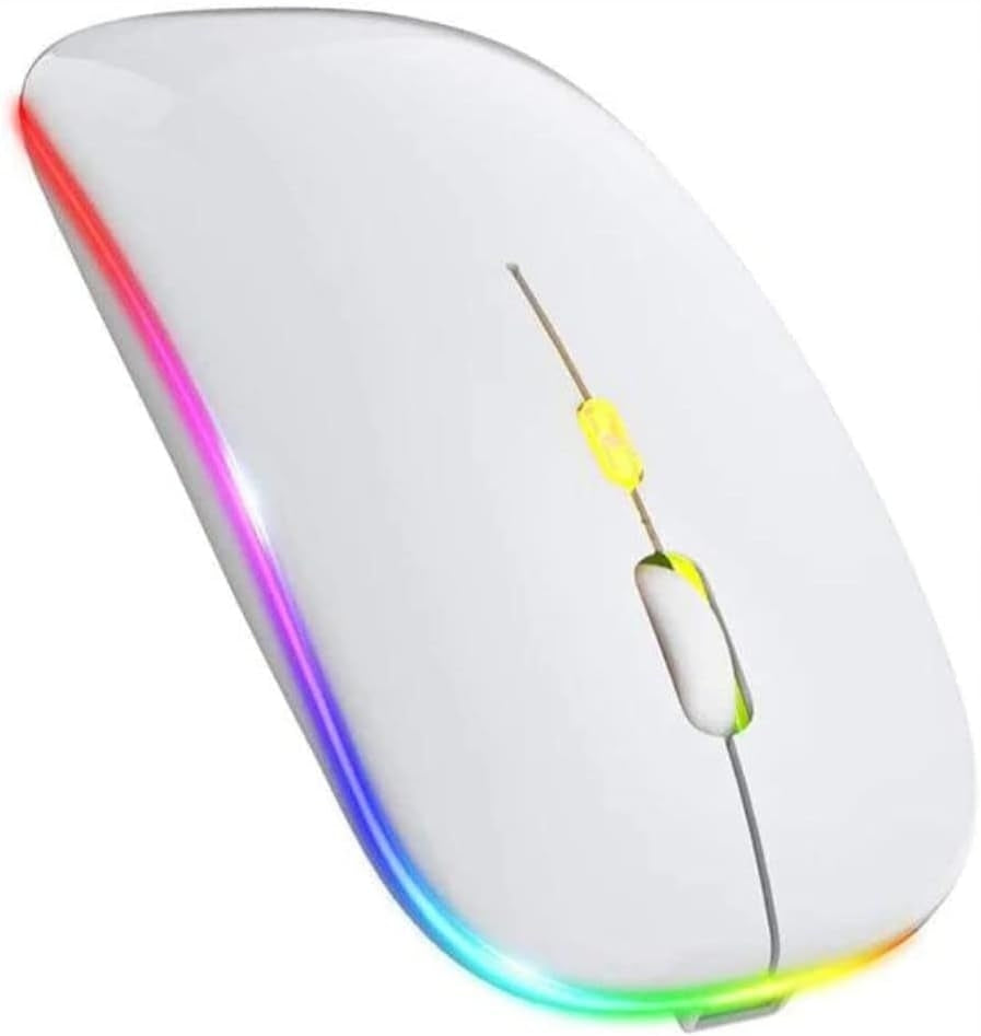 OPTICAL MOUSE WIRELESS BACKLIT RGB COMPUTER MOUSE QUIET BT Batteries included no
