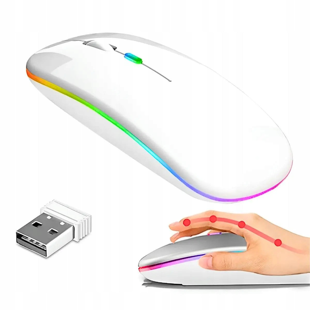 OPTICAL MOUSE WIRELESS BACKLIT RGB COMPUTER MOUSE QUIET BT