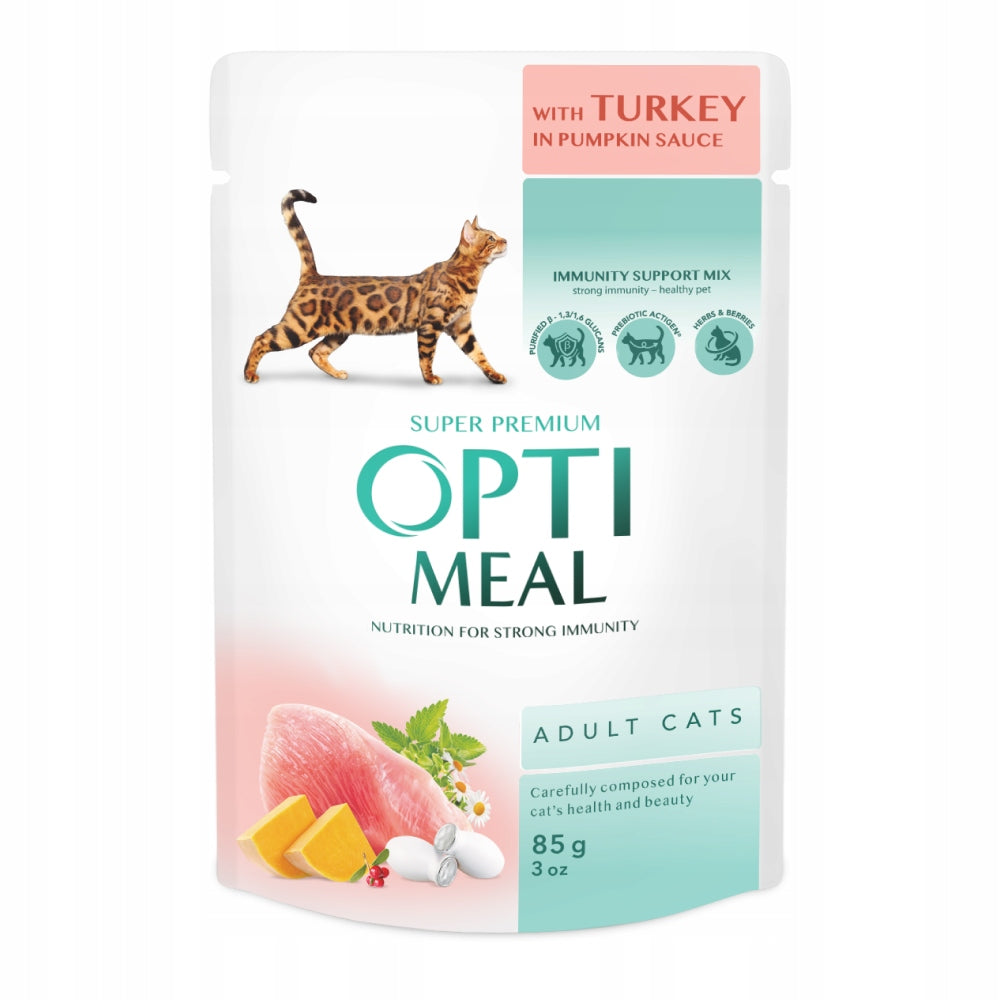 OPTIMEAL Super Premium Wet Cat Food with Turkey in Sauce 85 g