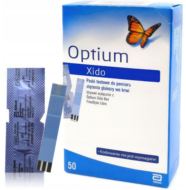OPTIUM XIDO ==> 2 X 50 pieces - sugar measuring strips, GLUCOSE METER STRIPS Medical device yes