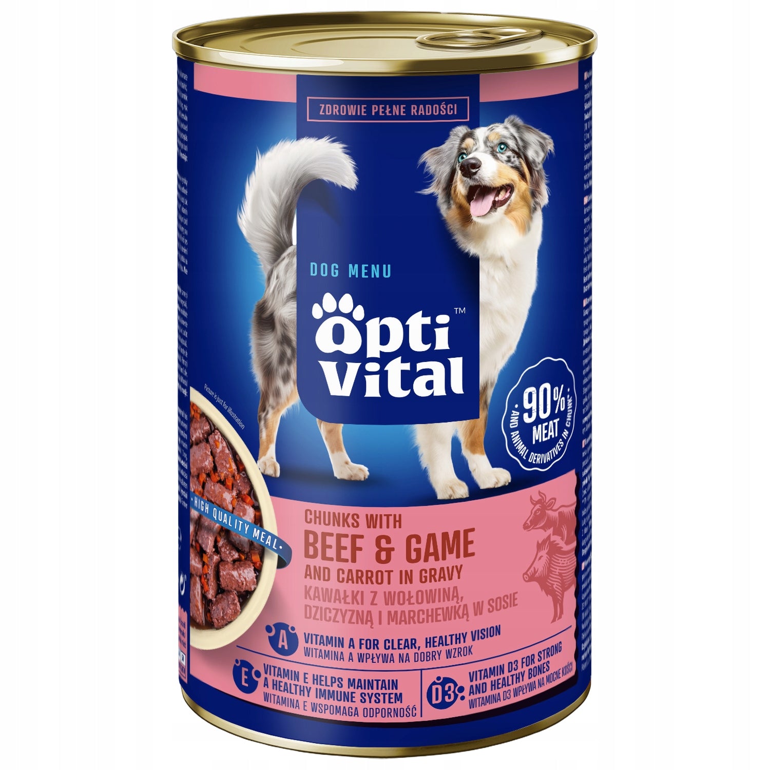 OPTIVITAL Complete canned dog food Food Mix 1250g x6 Packaging status original